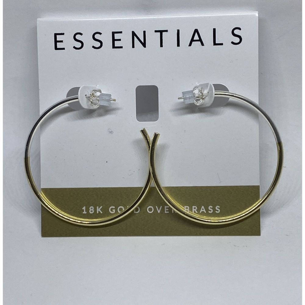 Essentials Two-Tone Medium Hoop Earrings in Silver- & Gold-Plate MSRP $50 CP321